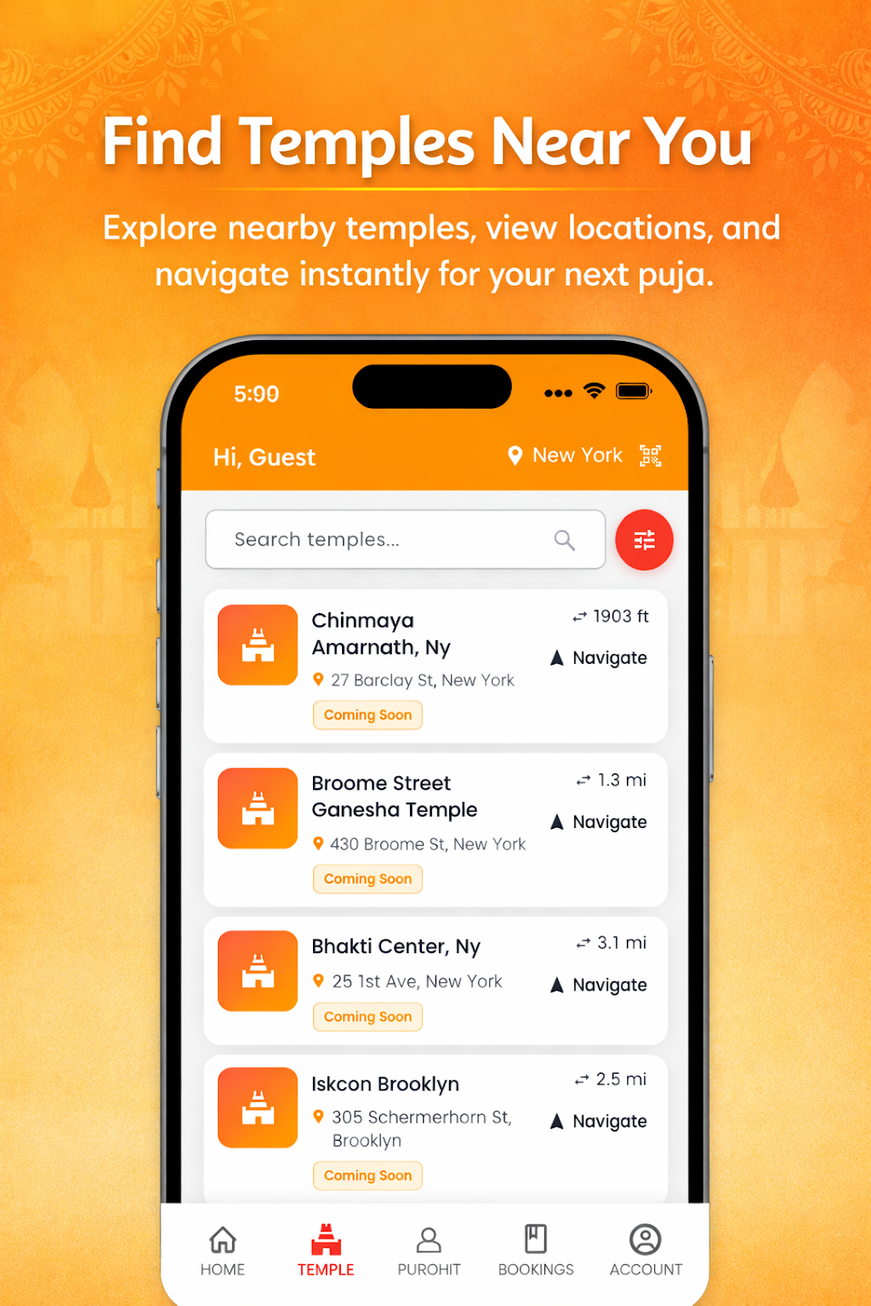 BookMyPuja marketplace interface